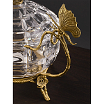 Конфетница из прозрачного рельефного стекла с ручками в виде стрекоз и фигуркой лебедя Eden Garden варинант исполнения - 4 | Loft Concept в Челябинске