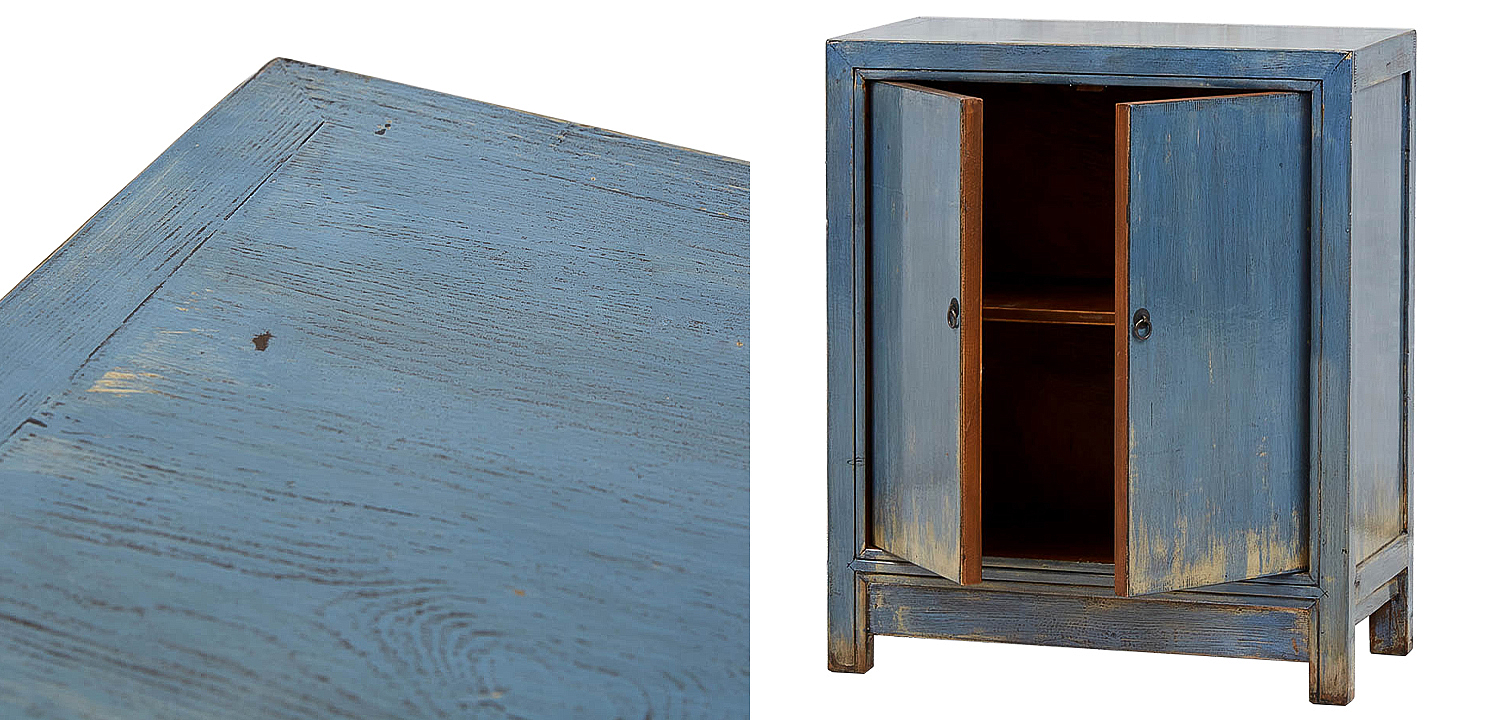 Комод голубой Blue Vintage Chest of Drawers Chinese Collection Комод голубой Blue Vintage Chest of Drawers Chinese Collection - Loft-Concept в Челябинске