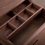 Прикроватный столик деревянный с 2-мя ящиками Moon Walnut Furniture варинант исполнения - 1 | Loft Concept в Челябинске