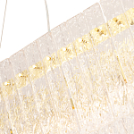 Люстра подвесная овальная с рельефными стеклянными панелями и золотым металлическим каркасом Textured Glass Chandelier варинант исполнения - 3 | Loft Concept в Челябинске