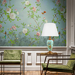 Настольная лампа голубая с изображением птиц Slip Away варинант исполнения - 5 | Loft Concept в Челябинске