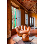 Дизайнерское кожаное кресло в форме руки Poltronova Joe Gold  Armchair варинант исполнения - 7 | Loft Concept в Челябинске