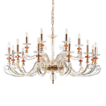 Люстра с 18-ю лампочками и изогнутыми прозрачными элементами из стекла Twisted Glass Candles Chandelier варинант исполнения - 1 | Loft Concept в Челябинске