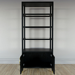 Стеллаж со стеклянными полками Elsa Dreams Black варинант исполнения - 3 | Loft Concept в Челябинске