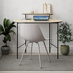 Стол письменный овальной формы с полкой LOUB WORKING TABLE BLACK OAK варинант исполнения - 2 | Loft Concept в Челябинске