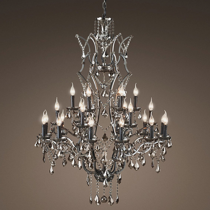 Люстра 19TH C. ROCOCO IRON & Smok CRYSTAL 25 Графит Стекло Смок Люстра 19TH C. ROCOCO IRON & Smok CRYSTAL 25 Графит Стекло Смок в Челябинске | Loft Concept
