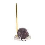 Часы настольные с шариковой металлической ручкой из натурального камня Stone Clock варинант исполнения - 3 | Loft Concept в Челябинске