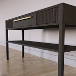 Дизайнерская Консоль с полкой и ящиком Primo Темный орех варинант исполнения - 5 | Loft Concept в Челябинске