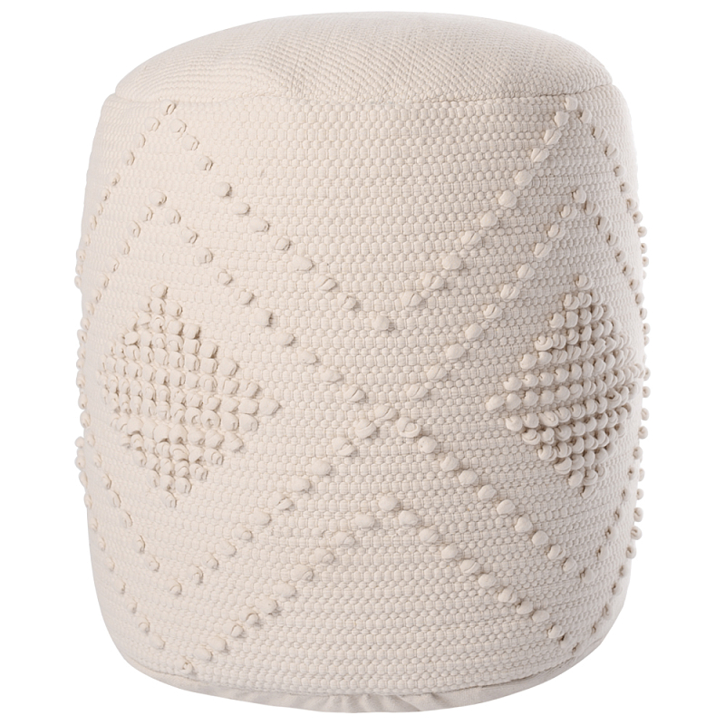 Круглый мягкий бескаркасный пуф Mona Pouf Молочный в Челябинске | Loft Concept 