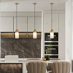 Подвесной светильник светодиодный с цилиндрическим плафоном Stone Helios варинант исполнения - 6 | Loft Concept в Челябинске