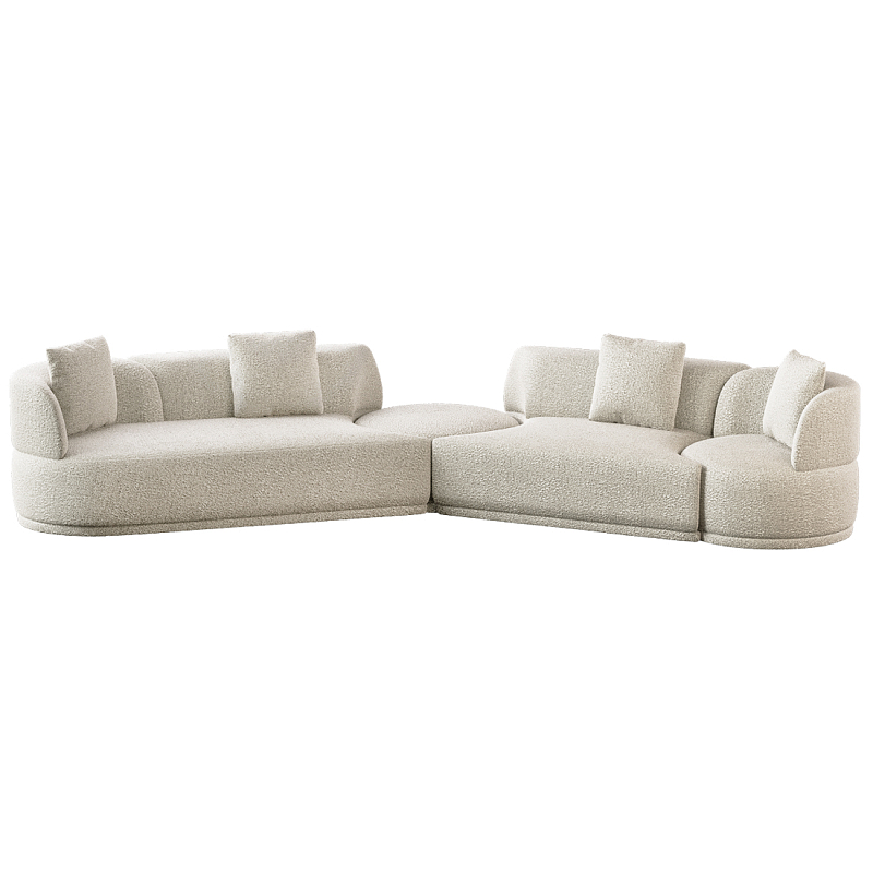 Угловой диван Calypso с поворотным механизмом и пуфом   Бежевый в Челябинске | Loft Concept 