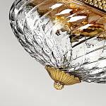 Потолочный светильник цвета латунь с прозрачным рифленым плафоном в форме чаши Hinkley варинант исполнения - 3 | Loft Concept в Челябинске