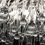 Люстра подвесная с прозрачными стеклянными подвесками в форме капель Диаметр 80 см Droplet Chandelier варинант исполнения - 10 | Loft Concept в Челябинске