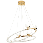 Кольцевая люстра с декором в виде бабочек Glass Butterflies Two Rings Chandelier варинант исполнения - 2 | Loft Concept в Челябинске