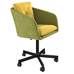 Стул с мягкой обивкой из велюра и подъемно-поворотным механизмом на колесиках Mason Green and Yellow варинант исполнения - 1 | Loft Concept в Челябинске