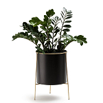 Кашпо из металла и латуни Elegance Elevated Planters черное варинант исполнения - 3 | Loft Concept в Челябинске