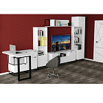 Стеллаж книжный белый с 3-мя открытыми полками и дверкой Strict Lines варинант исполнения - 6 | Loft Concept в Челябинске