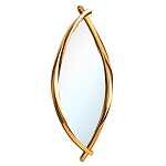 Зеркало овальное в деревянной золотистой раме Oval Gold Lines варинант исполнения - 1 | Loft Concept в Челябинске