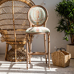 Барный стул из массива бука светло-зеленый с растительным орнаментом Raffael Angel Green Bar stool варинант исполнения - 7 | Loft Concept в Челябинске