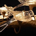 Люстра подвесная с прозрачными стеклянными птичками на ветвях Диаметр 80 см Serip Voa варинант исполнения - 10 | Loft Concept в Челябинске