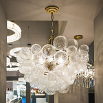 Люстра подвесная с рифлёными стеклянными шарами в форме воздушного облака Berries Chandelier варинант исполнения - 4 | Loft Concept в Челябинске