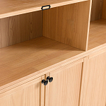 Книжный шкаф из массива сосны с металлической лестницей Burton Wood Cabinet варинант исполнения - 7 | Loft Concept в Челябинске