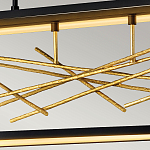 Люстра прямоугольная черного цвета с декором в виде ветвей в золотой отделке Hinkley варинант исполнения - 6 | Loft Concept в Челябинске