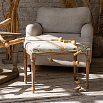 Банкетка из массива бука светло-зеленая с растительным орнаментом Raffael Angel Floral Banquette варинант исполнения - 6 | Loft Concept в Челябинске