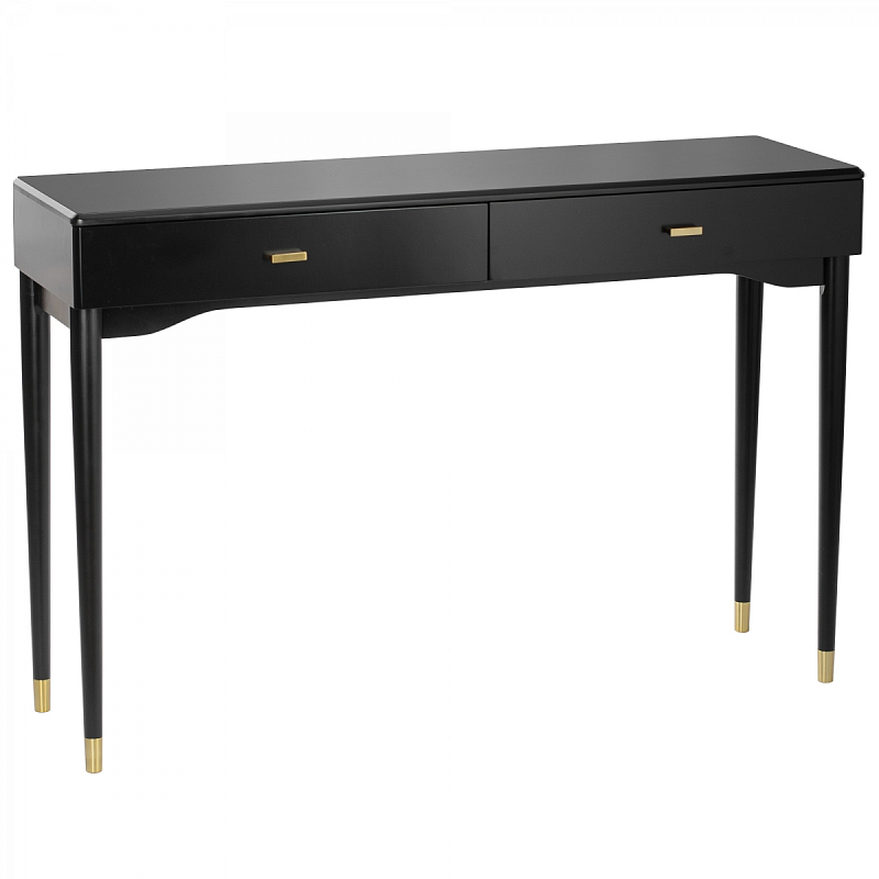 Консоль Console Two Drawers Черный Глянцевое золото Консоль Console Two Drawers Черный Глянцевое золото в Челябинске | Loft Concept