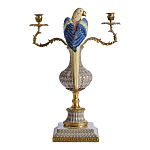 Подсвечникв образе попугая из фарфора с бронзовыми элементами Eden Garden варинант исполнения - 3 | Loft Concept в Челябинске