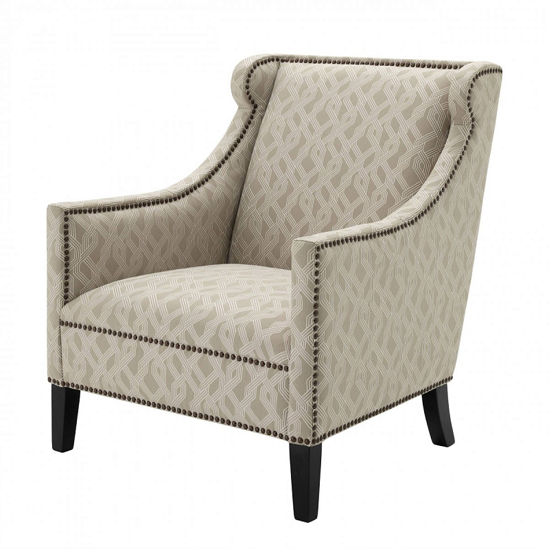 Кресло Eichholtz Chair Jenner Grey Бежево-серый Черный Кресло Eichholtz Chair Jenner Grey Бежево-серый Черный в Челябинске | Loft Concept