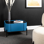 Тумба прикроватная чёрно-голубая с  ящиком Blue Cabinet варинант исполнения - 5 | Loft Concept в Челябинске