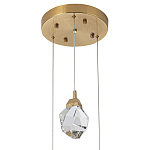 Подвесной светильник с 3-мя хрустальными плафонами Esme Crystal Brass Trio Hanging lamp варинант исполнения - 2 | Loft Concept в Челябинске
