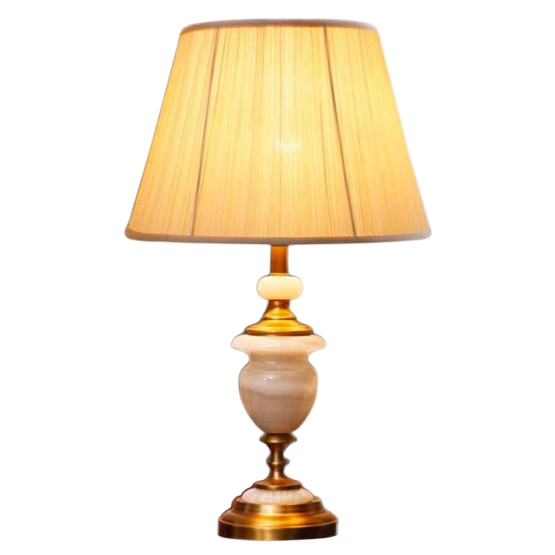 Настольная лампа керамическая с тканевым абажуром Millennium Бронза Белый в Челябинске | Loft Concept 