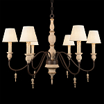 Люстра на металлическом основании с 6-ю белыми тканевыми абажурами Terrain варинант исполнения - 6 | Loft Concept в Челябинске