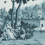 Обои ручная роспись Views of Italy Mare Verde варинант исполнения - 1 | Loft Concept в Челябинске