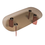 Обеденный стол со стеклянной столешницей и розовыми ножками с тканевой обивкой Wrigley варинант исполнения - 1 | Loft Concept в Челябинске