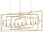 Люстра золотая из пересекающихся прямоугольных элементов Thin Intersecting Rectangles варинант исполнения - 2 | Loft Concept в Челябинске