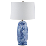 Настольная лампа керамическая с бело-синими мазками Painterly Strokes варинант исполнения - 3 | Loft Concept в Челябинске