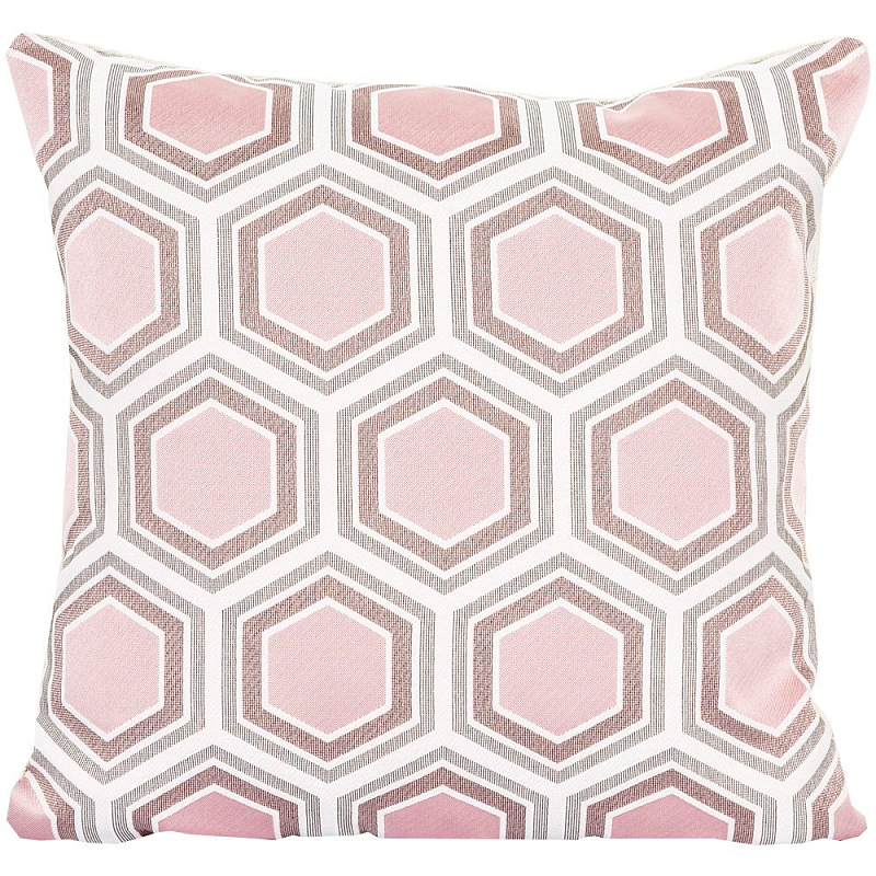 Подушка Hexagon Pink Geometry Белый Розовый пастельный Подушка Hexagon Pink Geometry Белый Розовый пастельный в Челябинске | Loft Concept