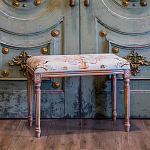 Банкетка из массива бука светло-зеленая с растительным орнаментом Raffael Angel Floral Banquette варинант исполнения - 5 | Loft Concept в Челябинске