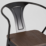 Черный глянцевый стул с сиденьем из натурального дерева TOLIX варинант исполнения - 6 | Loft Concept в Челябинске