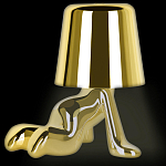 Настольная лампа фигурная цвета золото с гладким абажуром Высота 17 см Sophia варинант исполнения - 3 | Loft Concept в Челябинске