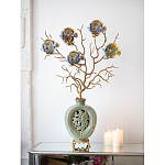 Ваза зеленая с бронзовыми ветвями и фарфоровыми рыбками Eden Garden варинант исполнения - 4 | Loft Concept в Челябинске