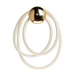 Бра с круглым золотистым основанием и белыми изогнутыми световыми линиями Luke Lampco Tracer Lamp варинант исполнения - 1 | Loft Concept в Челябинске