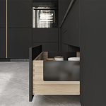 Черный матовый кухонный гарнитур с фасадом под дерево Renart Kitchen Set варинант исполнения - 2 | Loft Concept в Челябинске