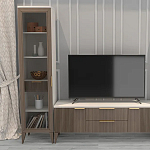 Витрина левая 1-дверная с ящиком и 5-ю белыми полками Harper Line варинант исполнения - 1 | Loft Concept в Челябинске