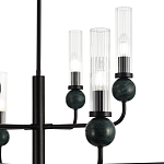 Люстра с 8-ю плафонами в форме стеклянных трубок и мраморных декоративных элементов Montreal варинант исполнения - 5 | Loft Concept в Челябинске