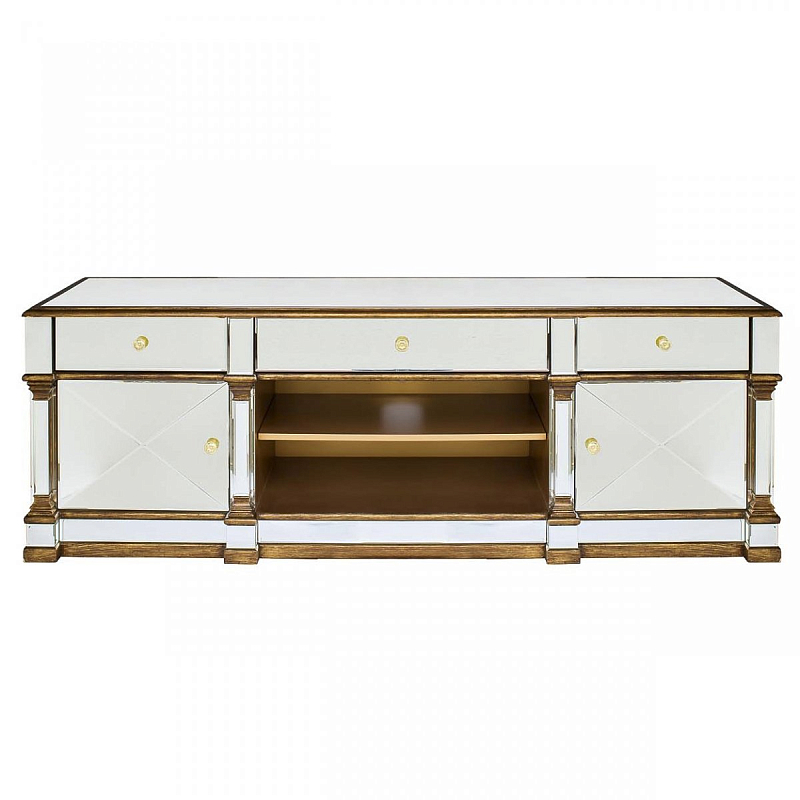Комод зеркальный Mirrored Wide Commode Золотой Комод зеркальный Mirrored Wide Commode Золотой в Челябинске | Loft Concept