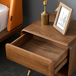 Прикроватная деревянная тумба с ящиком и нишей для хранения Moon Walnut Furniture варинант исполнения - 2 | Loft Concept в Челябинске